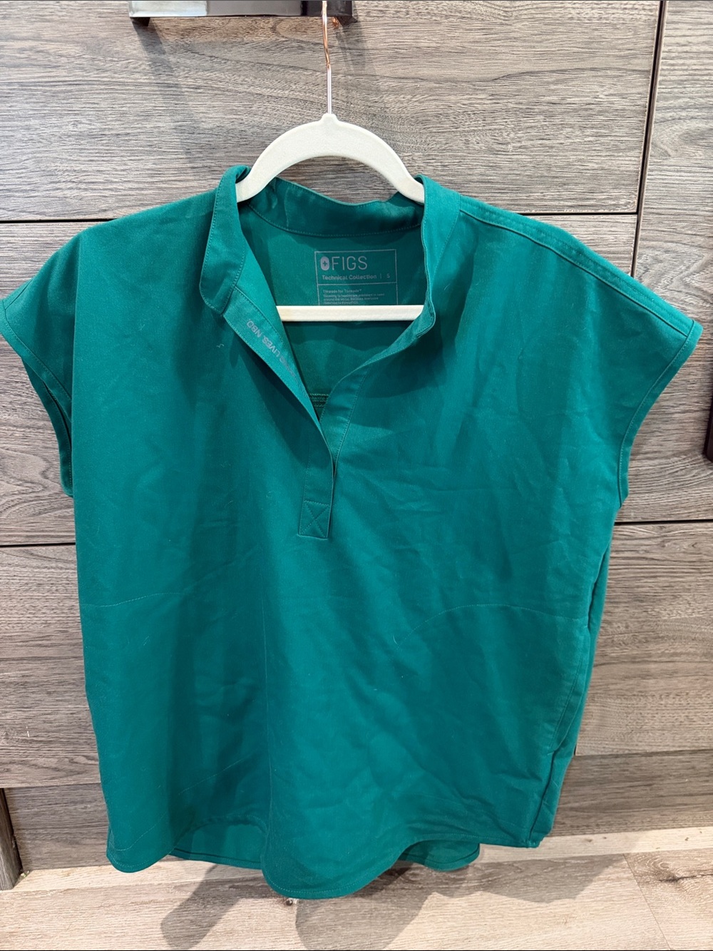 FIGS Teal-Blue Relaxed Notch-Neck Tunic